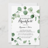 ユーカリ モダンカリグラフィー 結婚式の朝食の招待状 招待状 (正面)