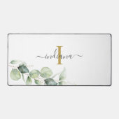 ユーカリ モノグラム スクリプト ネーム ミニマリスト デスクマット (正面)