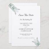 ユーカリ ラスティック エコフレンドリー セーブ・ザ・デート 招待状 (正面/裏面)