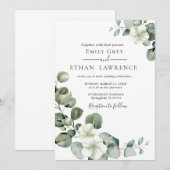 ユーカリ ラスティック グリーン ウェディング 招待状 (正面/裏面)