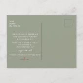 ユーカリ ラスティック フォト セージ ブライダルシャワー インビテーションポストカード (裏面)