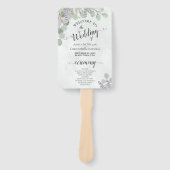 ユーカリ&ラベンダーエレガントウェディングプログラム ハンドファン (正面)