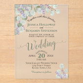 ユーカリ&ラベンダーエレガントラフ結婚ェント アクリル招待状 (正面)