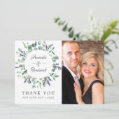 ユーカリ・ラベンダーグリーン結婚リー サンキューカード (スタンド正面)