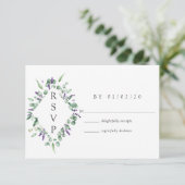 ユーカリ・ラベンダーグリーン結婚リー 出欠カード (スタンド正面)