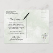 ユーカリ&ラベンダーセージ結婚式の日付を保存 案内ポストカード (裏面)