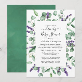 ユーカリ・ラベンダードライブによるブライダルまたはベビーシャワー 招待状
