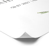 ユーカリ・ラベンダーフラワーズブライダルシャワー標識 ポスター (角)