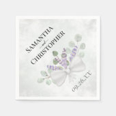 ユーカリ&ラベンダーブーケ素朴ボホ結婚ズ スタンダードカクテルナプキン (正面)