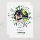 ユーカリ・ラベンダー写真妊娠の発表 案内状 (正面/裏面)