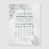 ユーカリ・ラベンダー日付カレンダー磁石を保存 (正面)