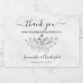 ユーカリ&ラベンダー結婚ズサンキューミニ スパークリングワインラベル (シングルラベル)