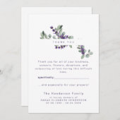 ユーカリ・ラベンダー葬儀ありがとう サンキューカード (正面/裏面)