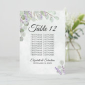 ユーカリ&ラベンダー10ネームテーブルカードラージ (スタンド正面)