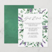 ユーカリ ラベンダー グリーン ウェディング ゲスト 詳細 エンクロージャーカード (正面/裏面)