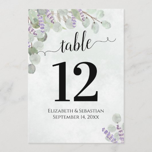 ユーカリ&ラベ結婚ンダーのテーブル番号大 (正面)