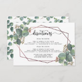 ユーカリ ローズゴールド ジオメトリック 詳細 結婚式 招待状 (正面/裏面)