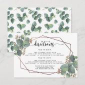 ユーカリ ローズゴールド 幾何学的なデザイン 結婚式の詳細 招待状 (正面/裏面)