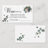 ユーカリ・ワイン・ラッフル・チケットブライダルシャワーカード プレイスカード (正面/裏面)