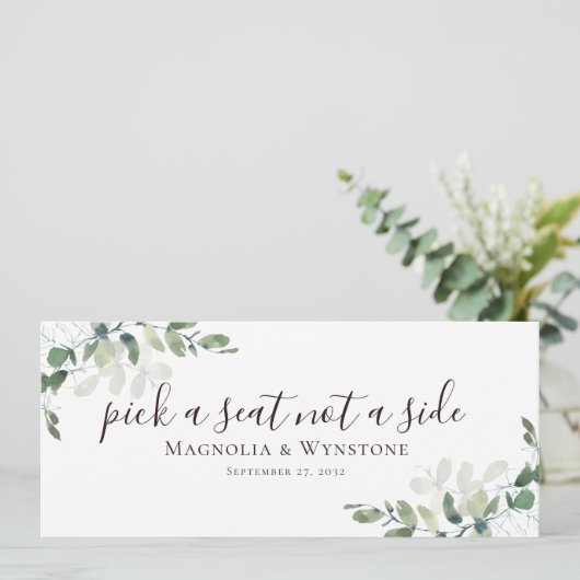 ユーカリ 席を選ぶのではなく、スタイルを選ぶ 招待状 (スタンド正面)