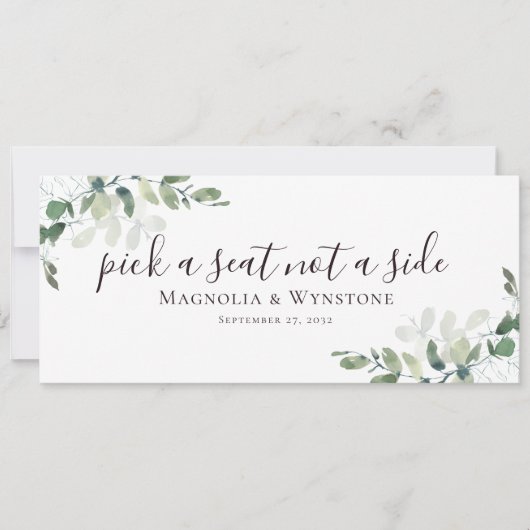 ユーカリ 席を選ぶのではなく、スタイルを選ぶ 招待状 (正面)