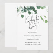 ユーカリ 延期 結婚式 日程変更のお知らせ 案内状 (正面/裏面)