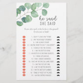 ユーカリ – 彼は彼女はブライダルシャワーゲームと言った (正面)