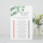 ユーカリ – 彼は彼女はブライダルシャワーゲームと言った (スタンド正面)