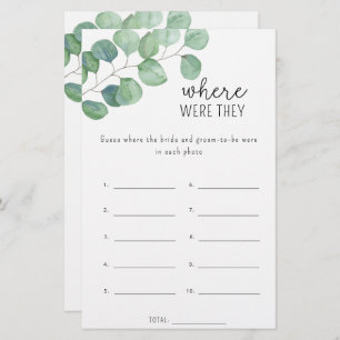 ユーカリ – 彼らはブライダルシャワーゲーム