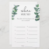 ユーカリ – 彼らはブライダルシャワーゲーム (正面/裏面)