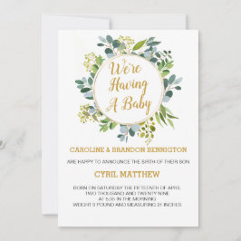 ユーカリ、我々はベビー発表 招待状