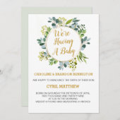 ユーカリ、我々はベビー発表 招待状 (正面/裏面)