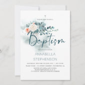 ユーカリ | 水彩のグリーンが美しい洗礼パーティー 招待状 (正面)