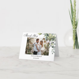 ユーカリ 水彩折りたたみ写真ありがとうカード サンキューカード