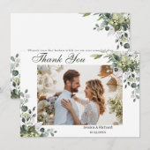 ユーカリ 水彩 タイプのサンキュー フォトカード サンキューカード (正面/裏面)