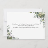 ユーカリ 水彩 タイプのサンキュー フォトカード サンキューカード (裏面)