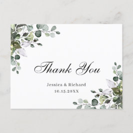 ユーカリ 水彩 タイプのサンキュー ポストカード