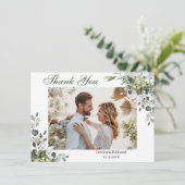 ユーカリ 水彩 タイプ 感謝の気持ちの写真カード サンキューカード (スタンド正面)