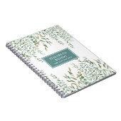 ユーカリ – 水素朴色葉パーソナライズされた品 ノートブック (右側)