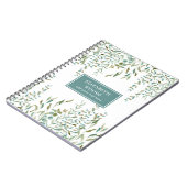 ユーカリ – 水素朴色葉パーソナライズされた品 ノートブック (左側)