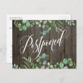 ユーカリ&素朴ウッド延期結婚の ポストカード (正面/裏面)
