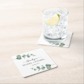 ユーカリ・結婚グリーンリー スクエアペーパーコースター (インサイチュ)