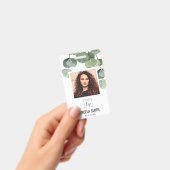 ユーカリ（緑）従業員の写真バーコード名 バッジ (Handheld)