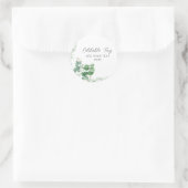 ユーカリ、緑、結婚式の引き出物 ラウンドシール (バッグ)