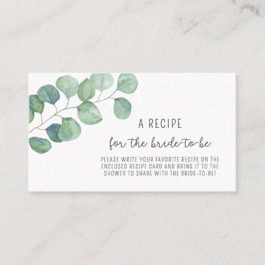 ユーカリ - 花嫁のためのレシピ エンクロージャーカード (正面)