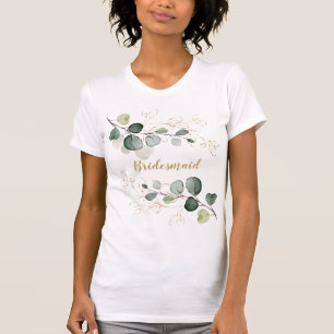ユーカリ・葉金ゴールド・フローラ・ブライデシュ Tシャツ