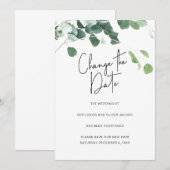 ユーカリ 記念日変更 ウェディング延期のお知らせ 案内状 (正面/裏面)