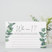 ユーカリ – 誰が私のブライダルシャワーゲーム 便箋 (スタンド正面)