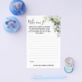 ユーカリ 誰？ 私？ ウェディングシャワーゲームカード チラシ (シングル)