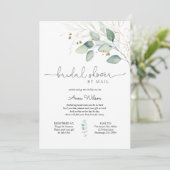 ユーカリ・金ゴールドブライダルシャワーバイメール 招待状 (スタンド正面)